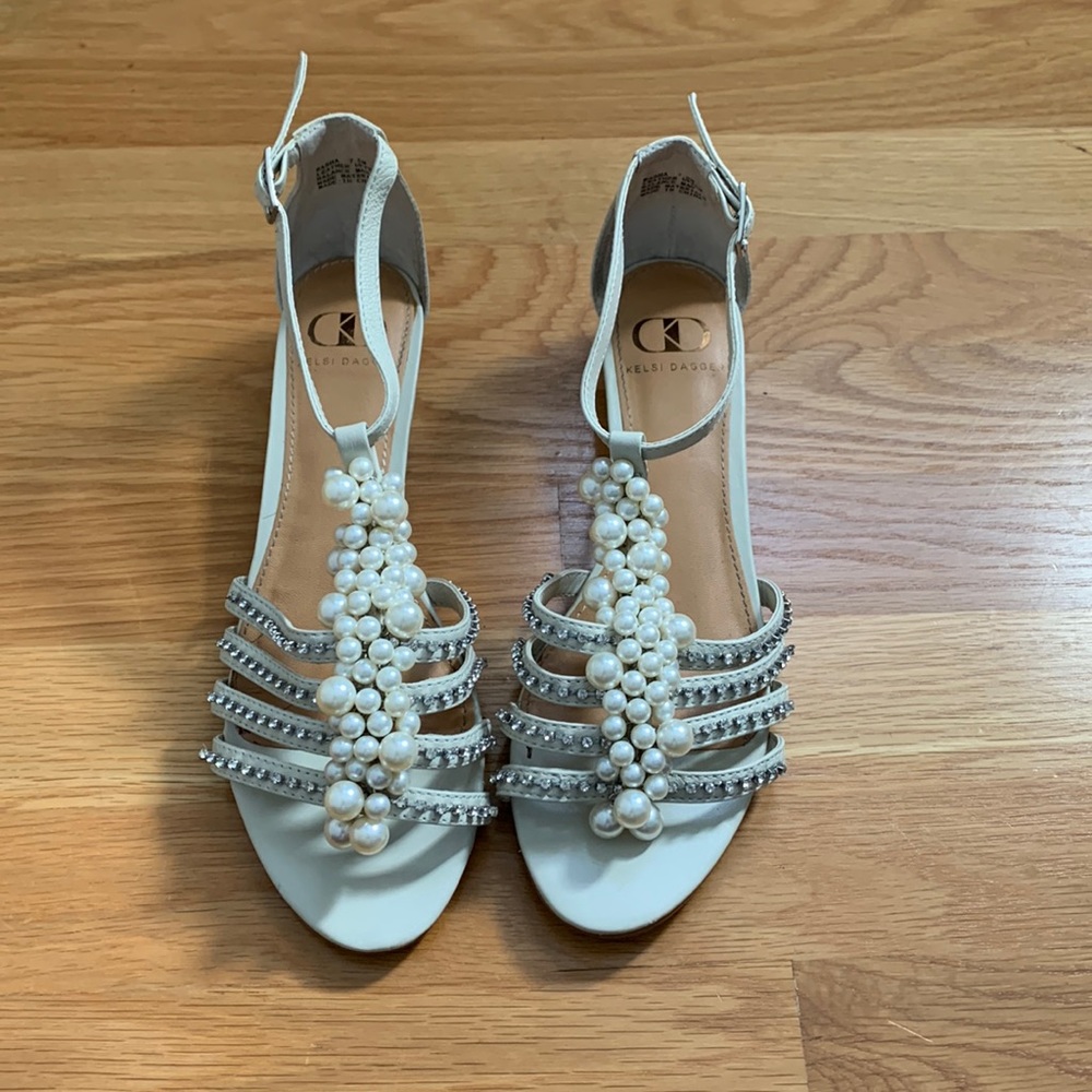Pearl and gemstone dressy sandals